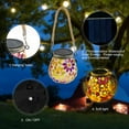 thumbnail image 2 of Mosaic Solar Lantern Outdoor IP65 Waterproof Hanging Solar Lights Auto On Off Oval Glass Mosaic Solar Lights for Garden Backyard IP65 Waterproof Hanging Solar Lights Auto On/Off, 2 of 8