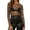 Clear, variant on Elegant Women's Sheer Mesh Cropped Top with Pearl Rhinestone Detailing Long Sleeve Slim Fit Blouse for Clubwear
