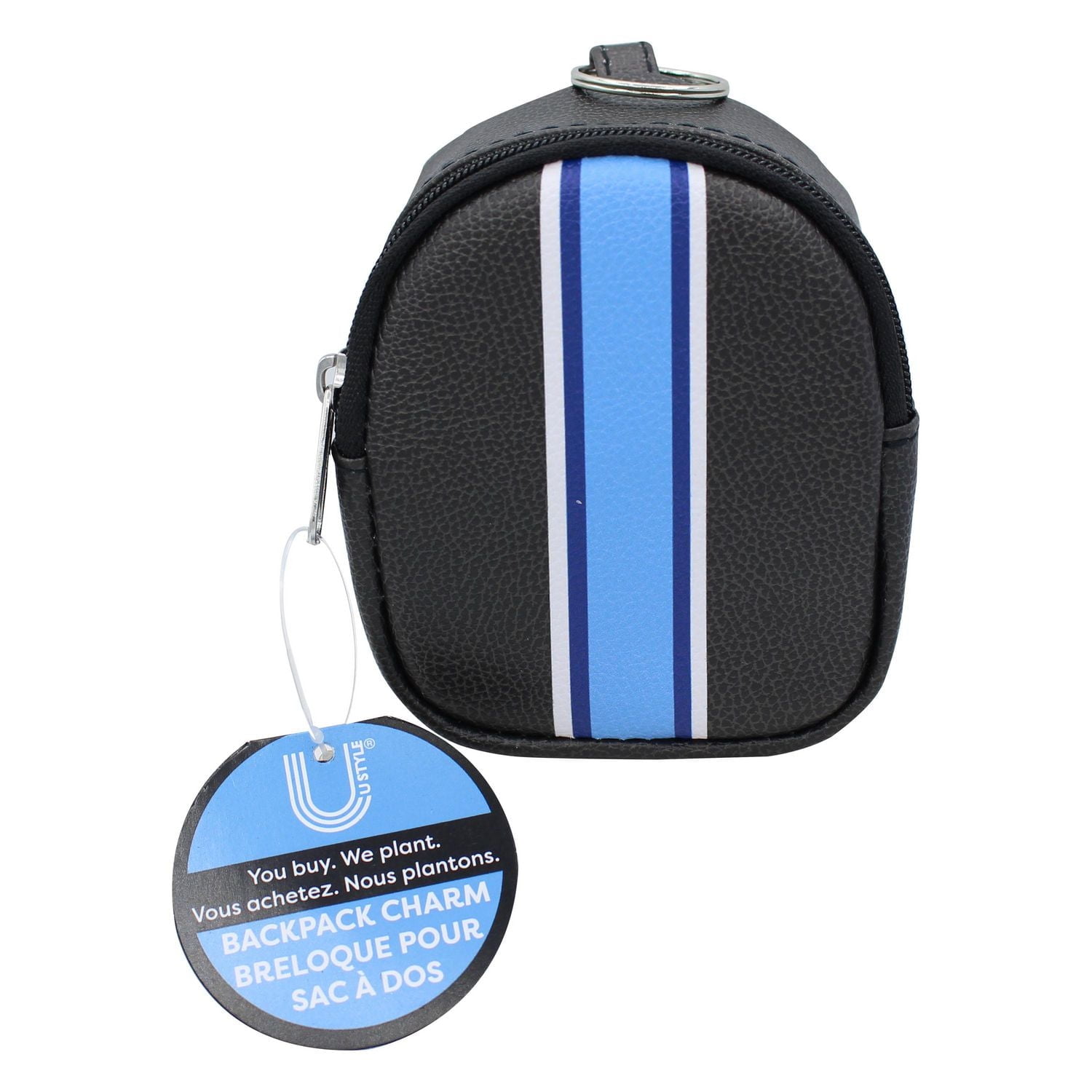 U Style Mini Sac à Dos avec Porte-clés, Noir/Bleu Mini sac à dos avec porte-clés