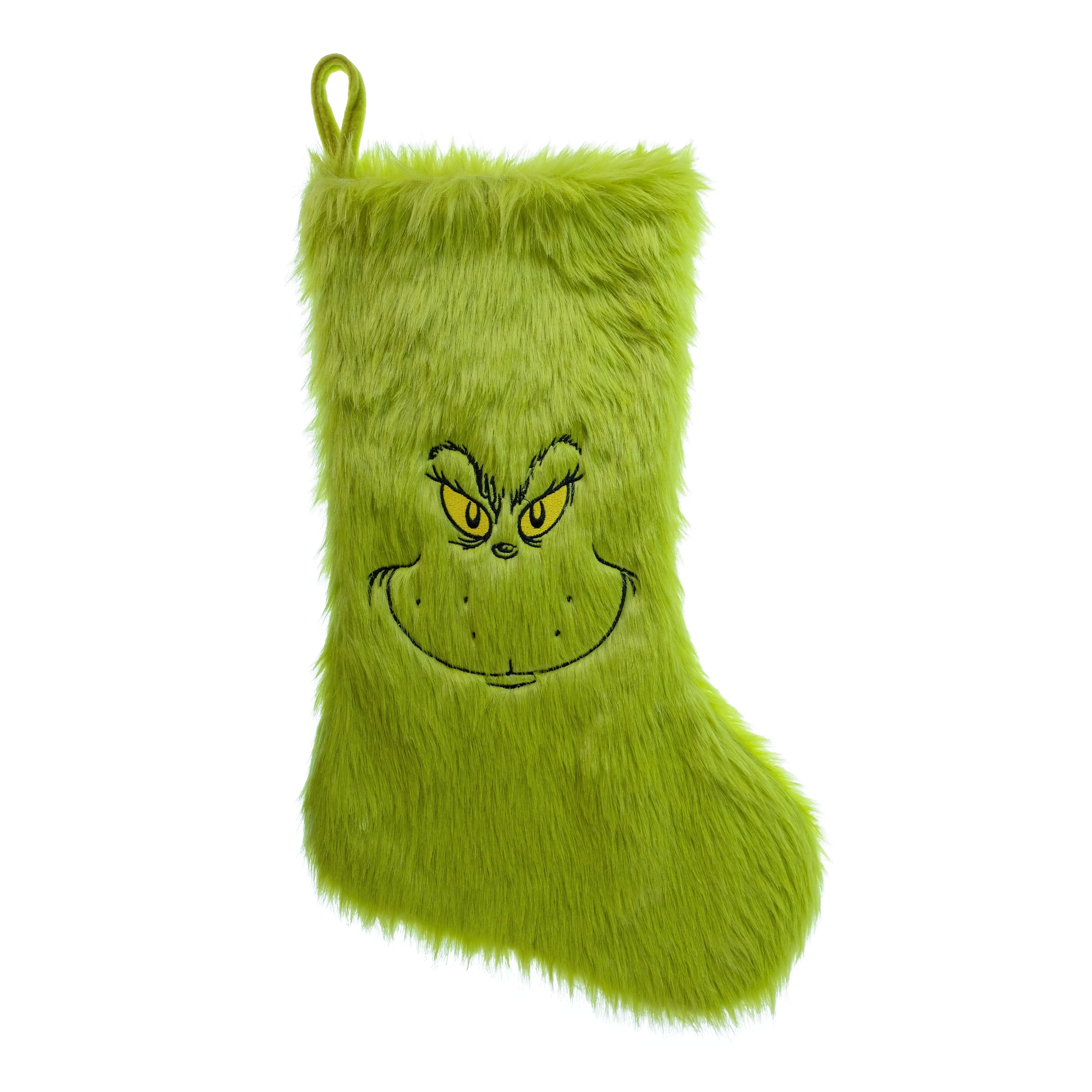 Dr. Seuss' The Grinch Who Stole Christmas Dr Seuss' The Grinch Who Stole Christmas, Grinch Furry Stocking, 20 inches Tall, Grinch Green