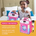 thumbnail image 4 of Máquina de karaoke portátil para adultos y niños - Altavoz incorporado, Bluetooth, luces LED, micrófono con cable - Con efectos de cambio de voz, 4 of 5