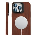 thumbnail image 3 of Compatible for iPhone 12 Pro Max Wooden Pattern Slim Case, Kickstand Case Compatible with MagSafe Wireless Charging, Rugged PC Shockproof Lens Protector Case for iPhone 12 Pro Max,Ebony Pattern, 3 of 9