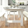 thumbnail image 6 of Flash Furniture HERCULES Series 8' x 40" Rectangular Antique Rustic White Solid Pine Folding Farm Table, 6 of 18