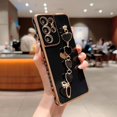 thumbnail image 4 of Compatible with Samsung Galaxy S21 Ultra Phone Case Women Luxury Plating Cute Love Heart Case with Heart Chain Bracelet Strap Camera Lens Protection Soft Silicone Shockproof Case, 4 of 6
