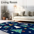 thumbnail image 2 of ODIKA 5' x 7' Machine Washable Non-Slip Area Rug, Christmas Tree High Traffic Rug, Blue, 621340, 2 of 7