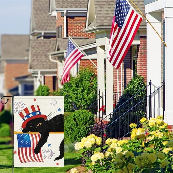 Double Sided American Garden Flag 12 x 18 Inch for 4th of July Independence Day Yard and Home Decor