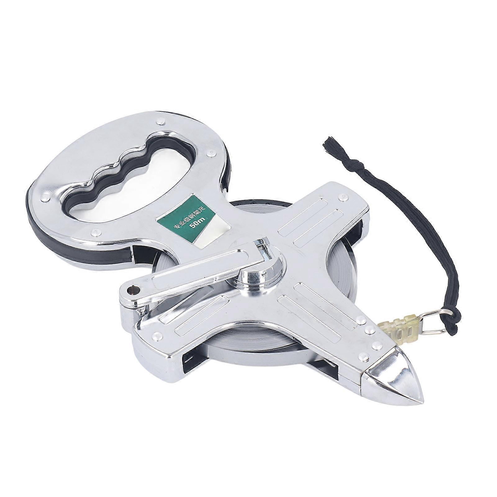 Open Reel Tape Measure 50m Portable Steel Box Accurate Industrial Long Measuring Tape