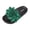 Green, variant on Black Ladies Peep Toe Flat Slippers Floral Decor Slip On Lightweight Footwear For Spring Summer Outdoor Indoor Daily Casual Long Time Wearing