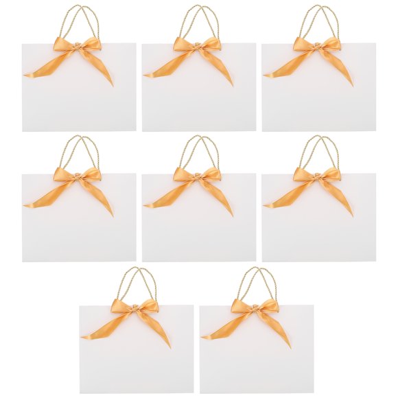 White Plastic Shopping Bags for Storage Durable and Portable with Rectangular Bottom 8 Pieces
