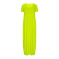 thumbnail image 3 of Pavied Robe Chemise Longue Maxi Robe Manches Courtes Longue Robes d'Été Décontractées Tendance Robe Crayon Liquidation Vert Menthe 5TG, 3 of 5