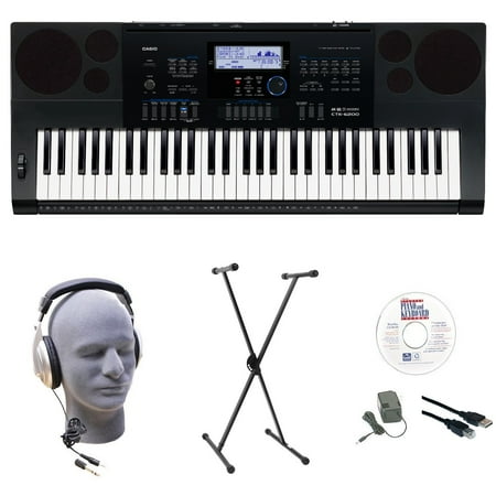 Casio Inc. CTK6200 EPA 61-Key Premium Keyboard Package with Headphones, Stand, Power Supply, 6-Foot USB Cable and eMedia Instructional Software