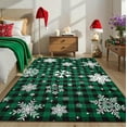 thumbnail image 2 of Bleum Cade Christmas Snowflake 3x5 Area Rugs for Living Room,Non Slip Washable Rugs,Green Buffalo Plaid Rugs for Bedroom,Low Pile Carpet for Dinning Room,Christmas Decorations, 2 of 8