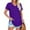 Purple, variant on Women's Fashion Casual V Neck Solid Color Loose Short Sleeved T Shirt Top Loose T Shirts Shirts Women T Shirt Womens Short Sleeved Athletic Tops Womens Long Sleeved Tees Spandex T Shirts Athletic V