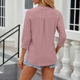 thumbnail image 3 of Women's Fashion Casual Spring And Summer New Solid Color Point Sleeve V Neck Casual Loose T Shirt Top Running Tee Shirts Women Neck Long Sleeve Tops for Women Short Sleeve T Shirt Athletic Wear for, 3 of 5