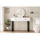 thumbnail image 1 of Blanca LED mirror vanity almacenamiento gabinete: 2-cajón makeup escritorio con round mirror para elegant dormitorio almacenamiento, 1 of 10