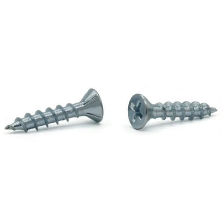 

#5 x 1/2 Deep Thread Wood Screws / Phillips / Flat Head / Steel / Zinc / No Nibs - 10000 Piece Carton