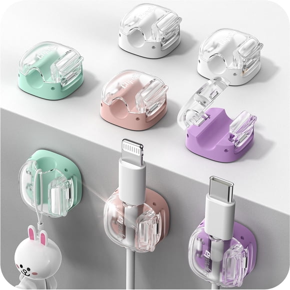 Organizador de cables Cheila Crystal multicolor con doble resorte, paquete de 8