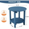 thumbnail image 3 of YEFU Adirondack Side Table, 18" Double Outdoor Side Table Set of 2, Poly Lumber end Table, Weather Resistant for Indoor, Patio, Pool, Porch, Backyard-Navy Blue, 3 of 6