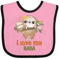 thumbnail image 3 of Inktastic Sloth I Love My Baba Boys or Girls Baby Bib, 3 of 4