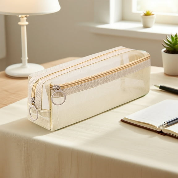 Exam Pencil Storage Bag, Travel Cosmetic Makeup Bag, Clear Transparent Marker Pouch with Zipper, Small Makeup Pouch with Zipper, Portable Clear Makeup Bags, Small Mesh Zipper Pouch