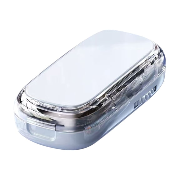 Ideal for both home use and travel, this sleek white pill splitter features a precision-sharpened blade and an integrated storage compartment, ensuring clean, accurate cuts for even the smallest