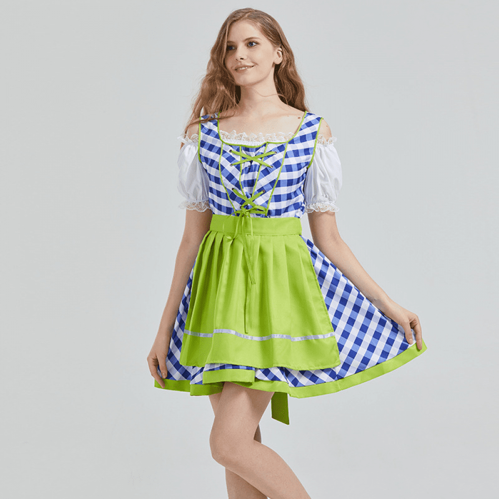Halloween German Beer Skirt Role Playing Beer Maid Outfit Dress ZJKDGJKJ