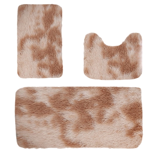 Vwrxbz Bath Mat Set 3 Piece Bathroom Rug Set Non Slip Absorbent Washable Toilet Mat Set Soft Thick P Bathroom Floor Mats