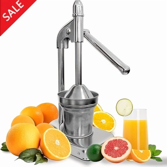 Stainless Steel Manual Juicer, Hand Press Citrus Squeezer for Orange Lemon Pomegranate, Commercial & Home Fruit Juice Extractor