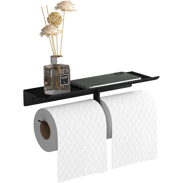 Axidou Toilet Paper Holder Wall Mount, Toilet Paper Holder with Shelf