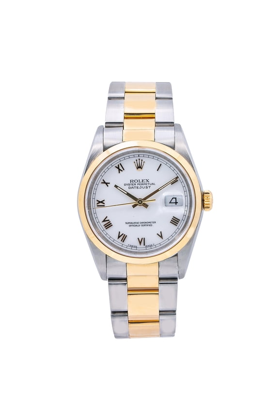 Pre-Owned Rolex Datejust 16203 36MM White Dial With Two Tone Oyster Bracelet