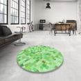 thumbnail image 4 of Ahgly Company Machine Washable Indoor Square Transitional Jade Green Area Rugs, 5' Square, 4 of 7