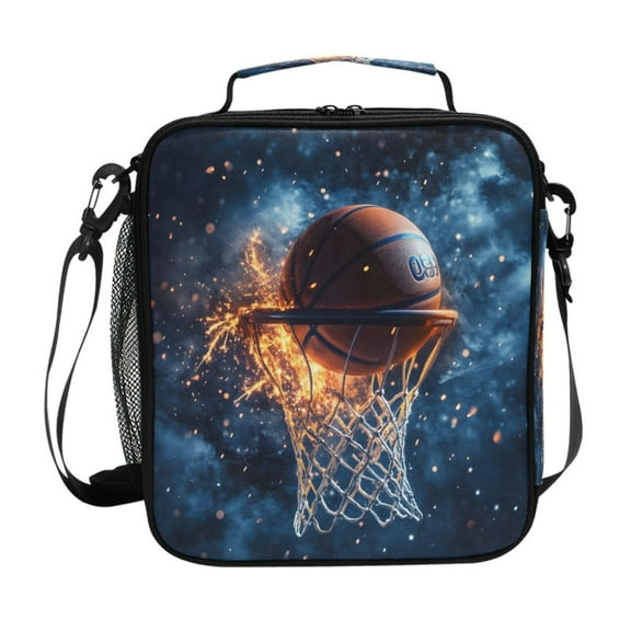 ALAZA Basketball Sparks Lunch Box Insulated Lunch Bag Reusable Thermal Cooler Tote School Picnic
