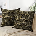 thumbnail image 3 of LALILO Throw Pillow Covers Lattice Gold Abstraction Art Black Cushion Cover 18" x 18", 2 Pack, 3 of 6