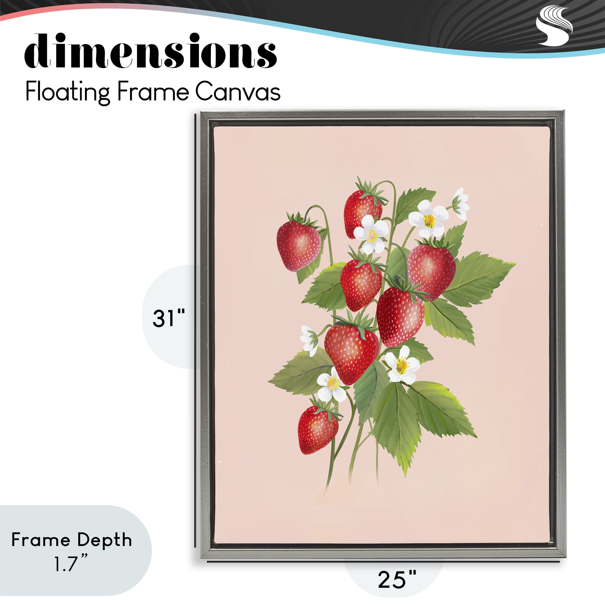 Stupell Industries Cottage Garden Strawberries Gray Framed Floater Canvas Wall Art, design by Diane Neukirch