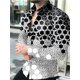thumbnail image 1 of Camisas sociales de lujo para hombres, camisas con botones de solapa, blusas casuales con estampado a cuadros, blusas de manga larga, blusas tipo cárdigan para fiesta de graduación para hombres 2024, 1 of 6
