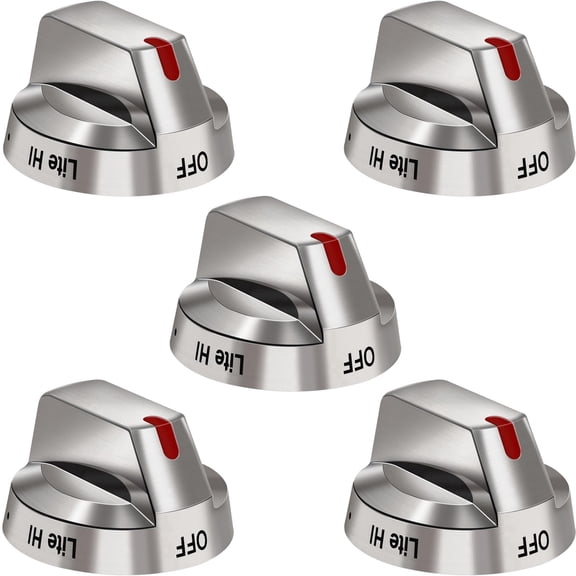 DG64-00473A Burner Control Dial Knob Range Oven Replacement Compatible with Sam-sung Gas Stove Knob NX58H5600SS NX58F5700WS NX58H5650WS NX58J7750SS NX58M6850SS, 5pcs