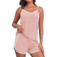 thumbnail image 4 of MINTREUS Womens Cami Pajamas Sets 2 Piece Camisole Lounge Pjs Set Lace Trim Sleepwear with Shorts, 4 of 9