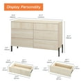 thumbnail image 4 of 47.2" Double Dresser, Minimalist 6 Drawer Rectangular Dresser With Reeded Details And Double-Stick Leg Design, 4 of 7