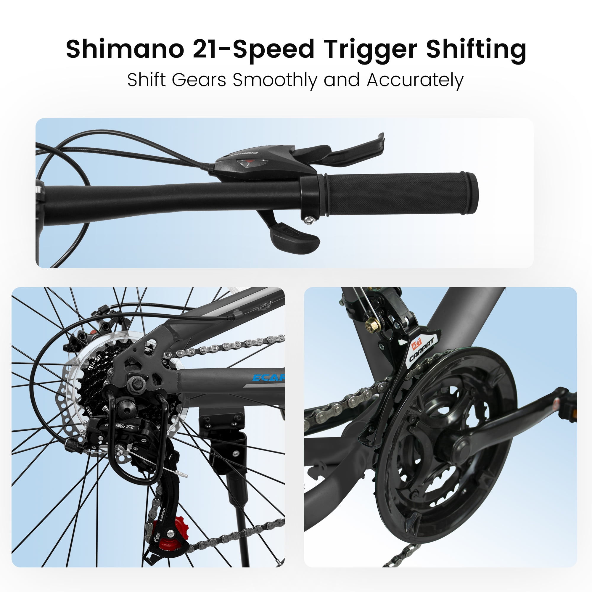 27.5 inch Dual Full Suspension Mountain Bike, 21 Speeds Dual Disc Brake, Carbon Steel Mountain Bike, Trail Beach Snow Commuter City Bikes, Birthday Gift Choice