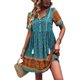 thumbnail image 1 of VISgogo Vestido bohemio para mujer, estampado de flores, manga corta, cuello en V, ajuste holgado, vestido de vacaciones, S/M/L/XL VISgogo  moda, 1 of 8