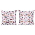 thumbnail image 1 of Ambesonne Paris Throw Pillow Cover 2 Pack, Various City, 24", Multicolor, 1 of 2