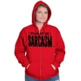 thumbnail image 4 of Fluent in Sarcasm Funny Attitude Zip Up Hoodie Men's Women's Brisco Brands M, 4 of 6