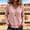 Pink, variant on Women's Frayed Edge V-Neck Long Sleeve Casual Loose Fringe Hem Blouse Spring for Outdoor Trip & Daily Streetwear Pink,L