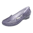 thumbnail image 2 of Womens Fashion Jelly Sandals Casual Hollow Out Slip On Jelly Ballet Flats Summer Beach Shoes, 2 of 5