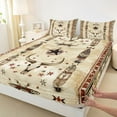thumbnail image 3 of Feelyou Tribal Sheep Skull Twin Sheet Sets for Men, Hippie Texas Stars Twin Fitted Sheet, Rustic Farmhouse Cabin Flat Sheet, Breathable Home Decor, 3-Piece, 3 of 7