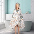 thumbnail image 6 of White Boho Bohemia Rainbows Suns Clouds Pattern Hooded Bath Towel，50"x30" for Ages 3 To 12 Kids, Quick Dry Lightweight Soft Microfiber Hood Beach Towel Cover Up for Kids, 6 of 7
