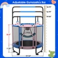 thumbnail image 2 of Cochan 60'' Trampoline for Kids with Enclosure Net, 5FT 600LBS Toddler Trampoline with Handlebar, Mini Small Kids Trampoline for Age 1-6, Birthday Gift for Kids, 2 of 7