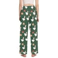 thumbnail image 3 of FORMRS Women's Pajama Pants with Pockets Soft Comfy Loungewear Sleep Bottom, Sizes S-2XL, Green Christmas Goose Pattern, 3 of 8