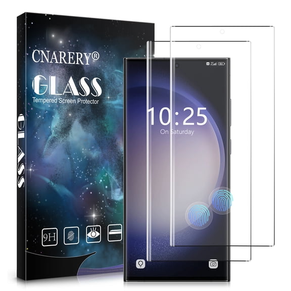 [2 Pack] Cnarery Samsung Galaxy S23 Ultra Screen Protector 6.8 Inch, 9H Tempered Glass Film, Fingerprint Unlock, Bubble Free, Scratch Resistant, Full Coverage