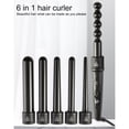thumbnail image 2 of Curling Iron Wand Set 6 in 1 Interchangeable Ceramic Curling Wand Hair Curler, 2 of 10